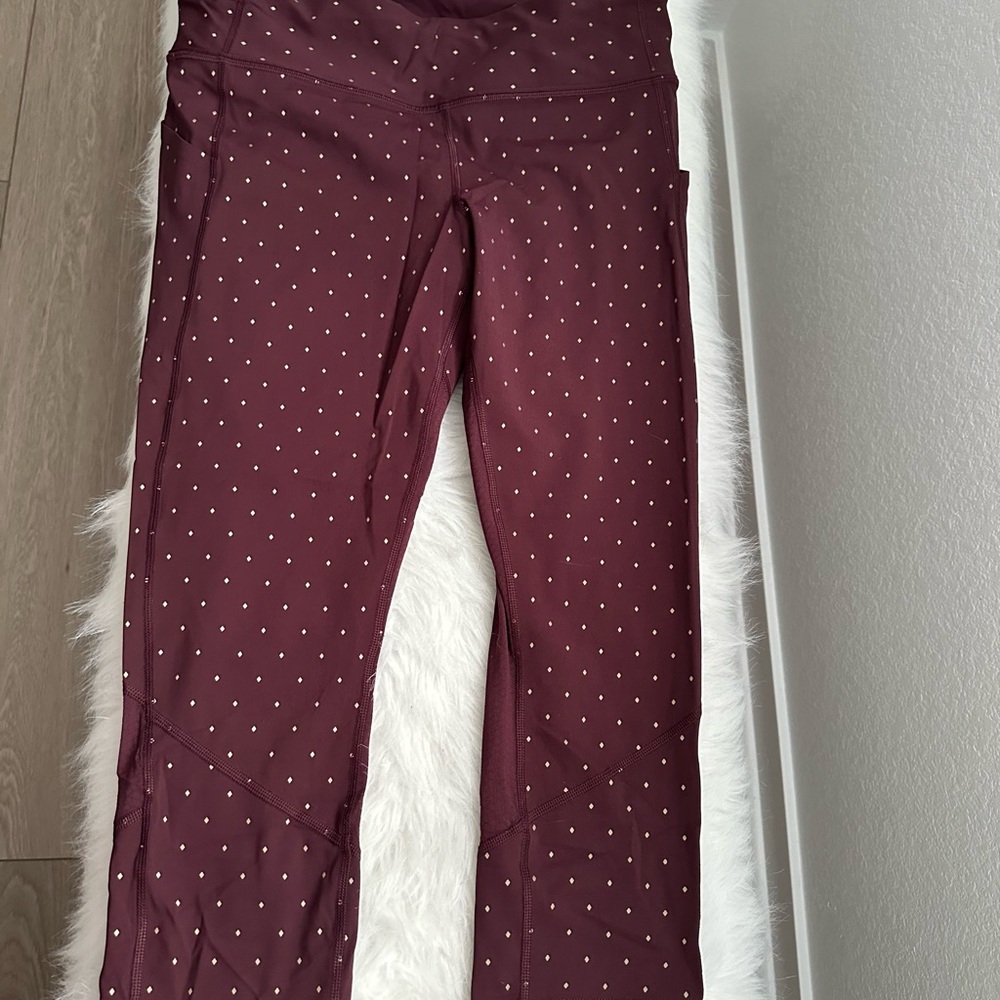 lululemon athletica Maroon with gold flecks Leggings